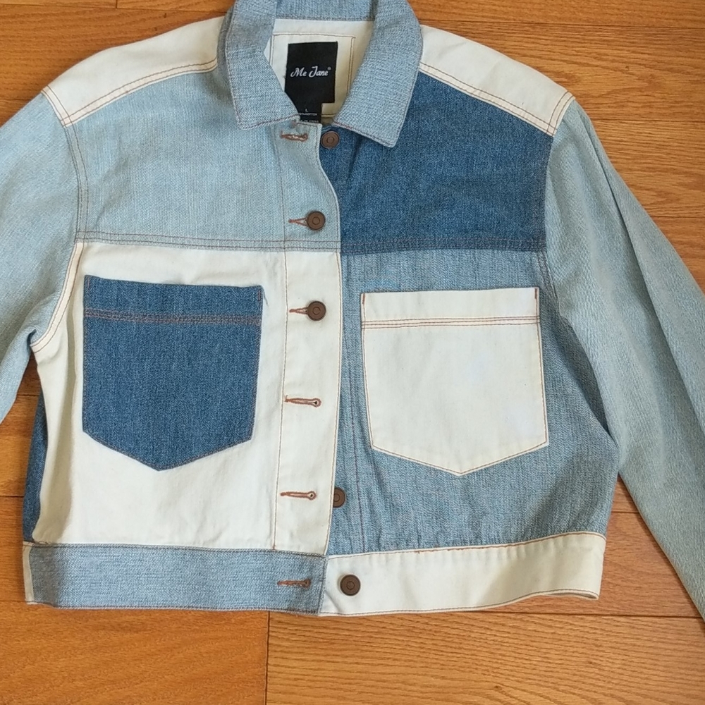 Denim Colorblock Jacket - Picture 2 of 4